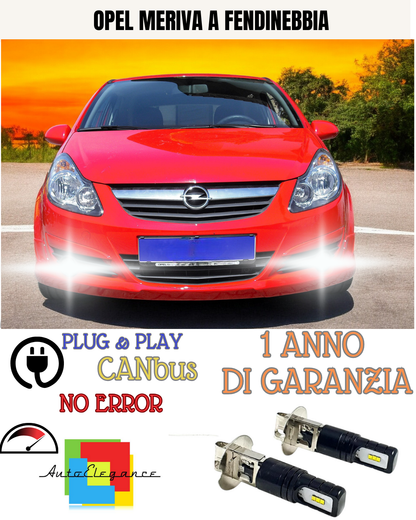 🔥KIT LED H3 OPEL MERIVA A 6000K BIANCO FENDINEBBIA 🔥