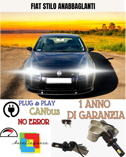 🔥KIT LED H7 FIAT STILO 6000K  BIANCO ANABBAGLIANTE 🔥