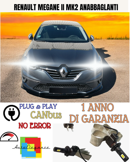 ✨KIT LED H7 RENAULT MEGANE II MK2 6000K  BIANCO ANABBAGLIANTE ✨