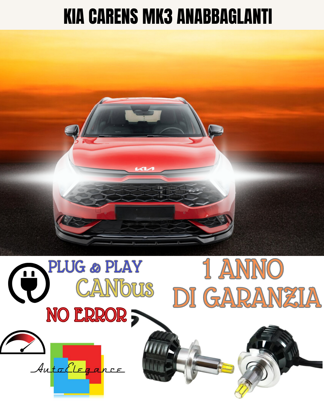 🔥KIT LED  KIA CARENS MK3 H7 6000K BIANCO 9600 LUMEN ANABBAGLIANTI🔥