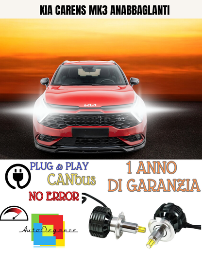 🔥KIT LED  KIA CARENS MK3 H7 6000K BIANCO 9600 LUMEN ANABBAGLIANTI🔥
