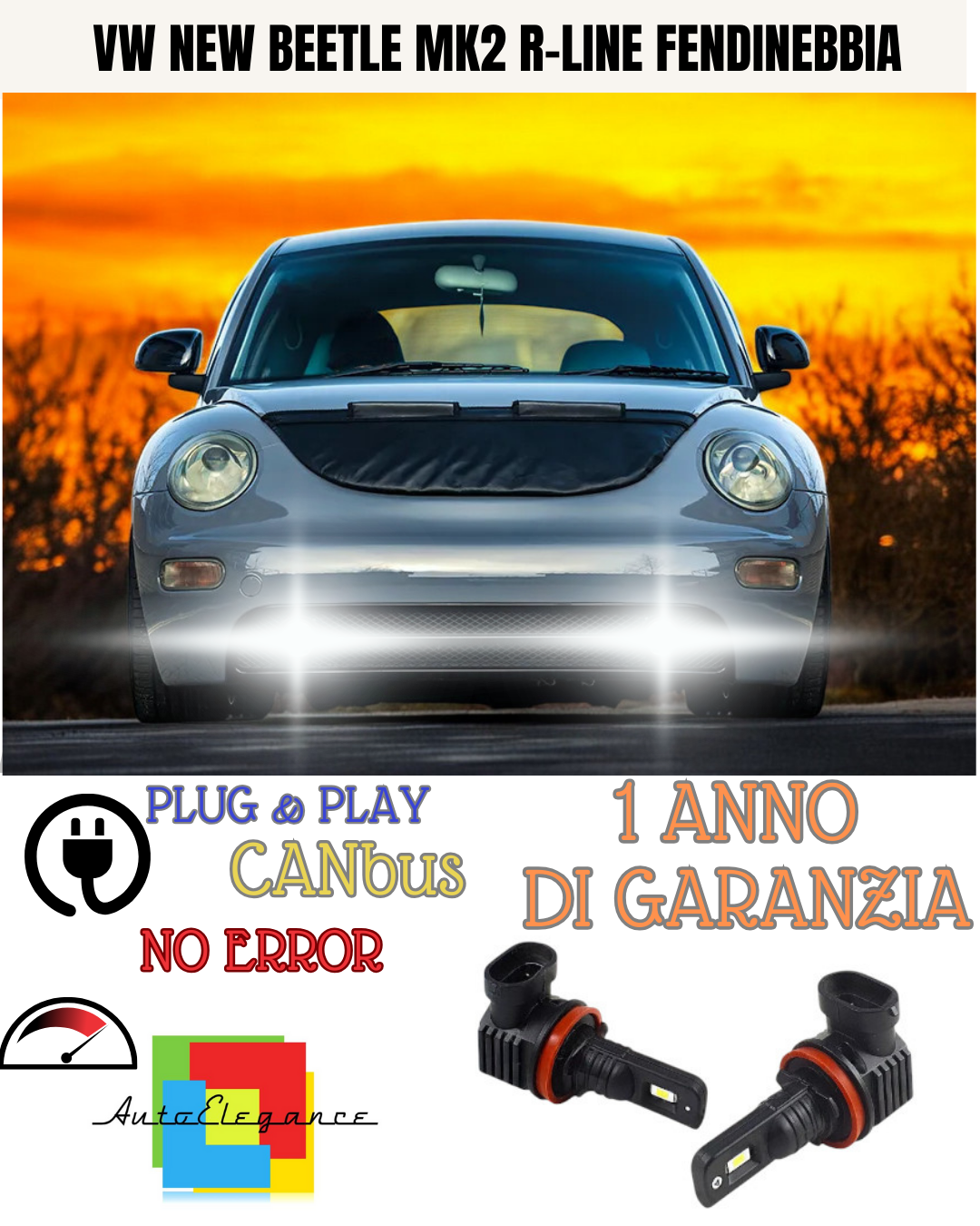 🔥KIT LED HB4 VW NEW BEETLE MK2 R-LINE 6000K BIANCO FENDINEBBIA 🔥
