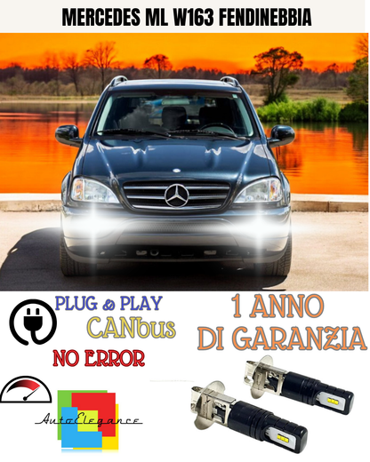 🔥KIT LED H3 MERCEDES ML W163 6000K BIANCO FENDINEBBIA 🔥