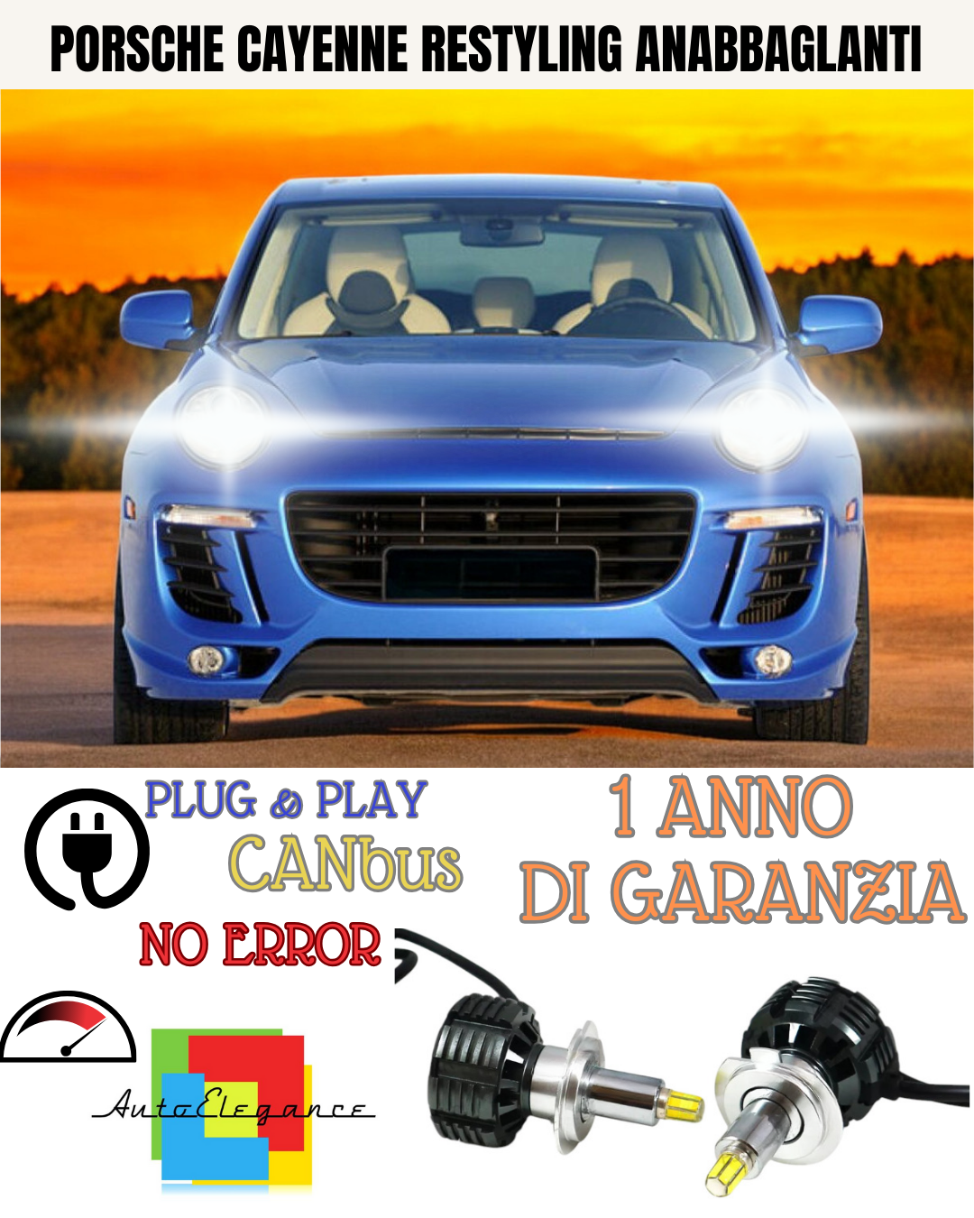 🔥KIT LED PORSCHE CAYENNE 9PA RESTYLING H7 6000K 9600 LUMEN ANABBAGLIANTI🔥