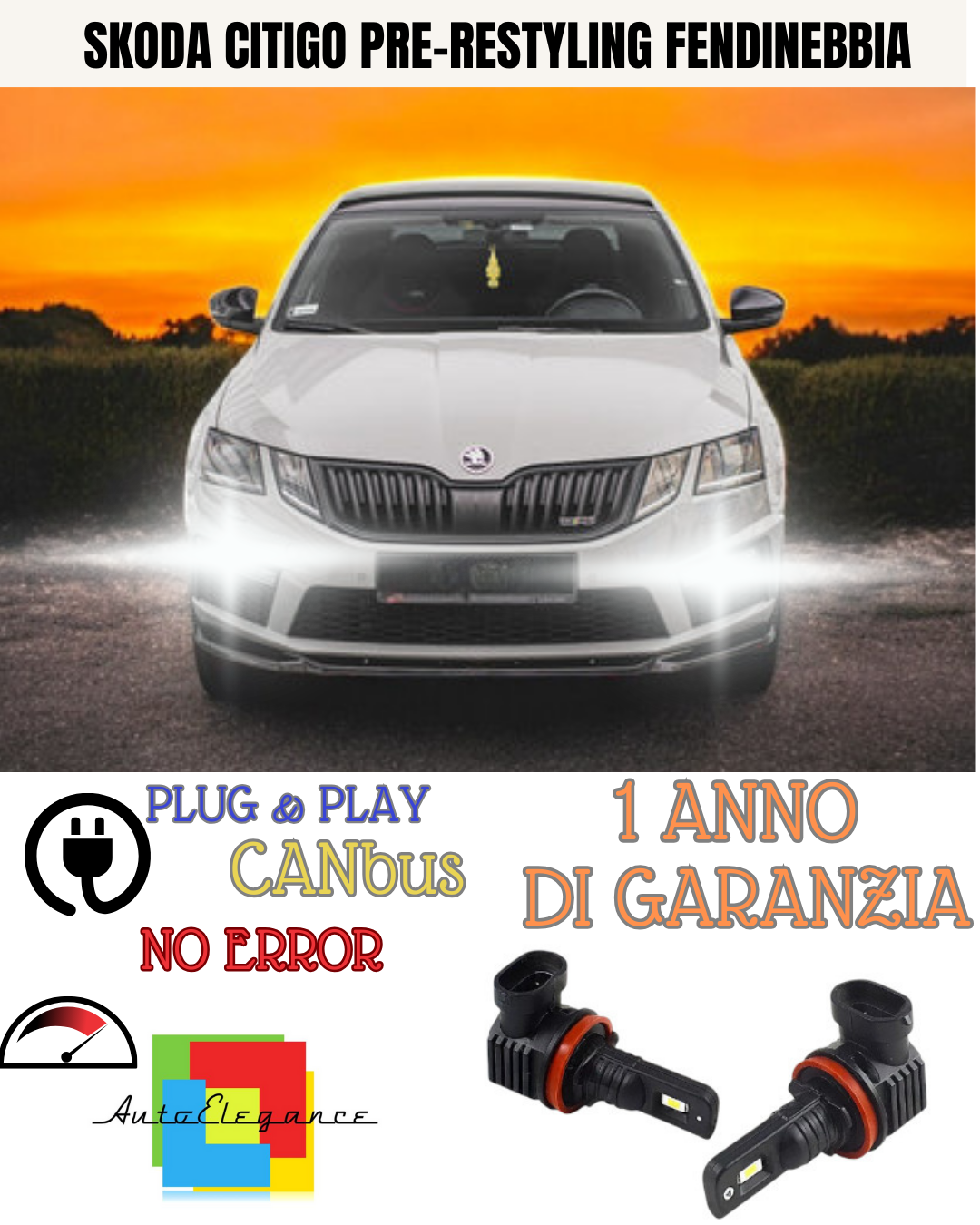 🔥KIT LED HB4 SKODA CITIGO PRE-RESTYLING 6000K BIANCO FENDINEBBIA 🔥
