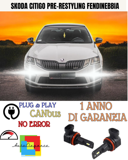 🔥KIT LED HB4 SKODA CITIGO PRE-RESTYLING 6000K BIANCO FENDINEBBIA 🔥