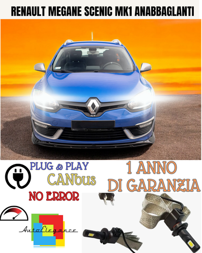 ✨KIT LED H7 RENAULT MEGANE SCENIC MK1 6000K  BIANCO ANABBAGLIANTE ✨