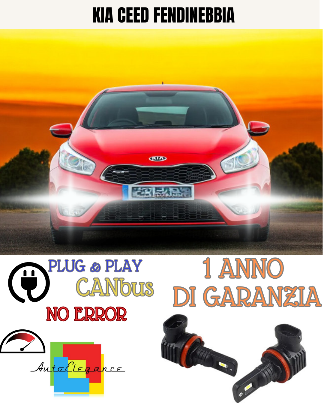 🔥KIT LED H8 KIA CEED 6000K BIANCO FENDINEBBIA 🔥