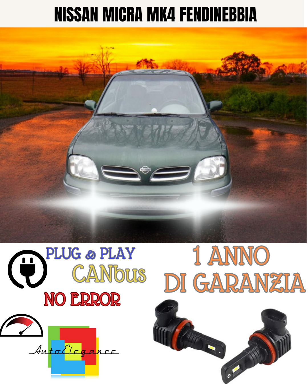 🔥KIT LED H11 NISSAN MICRA MK4 PRE-RESTYLING 6000K BIANCO FENDINEBBIA 🔥