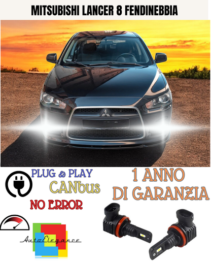 🔥KIT LED H11 MITSUBISHI LANCER 8 6000K BIANCO FENDINEBBIA 🔥