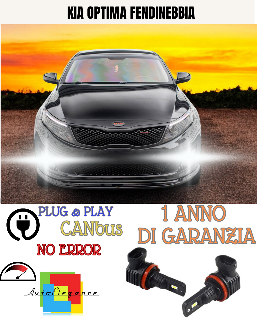 🔥KIT LED H8 KIA OPTIMA 6000K BIANCO FENDINEBBIA 🔥