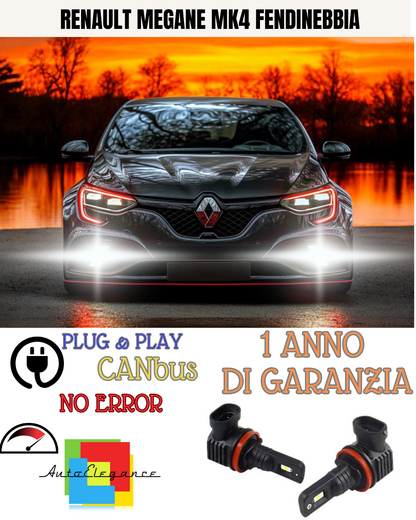 🔥KIT LED H16 RENAULT MEGANE MK4 6000K BIANCO FENDINEBBIA 🔥
