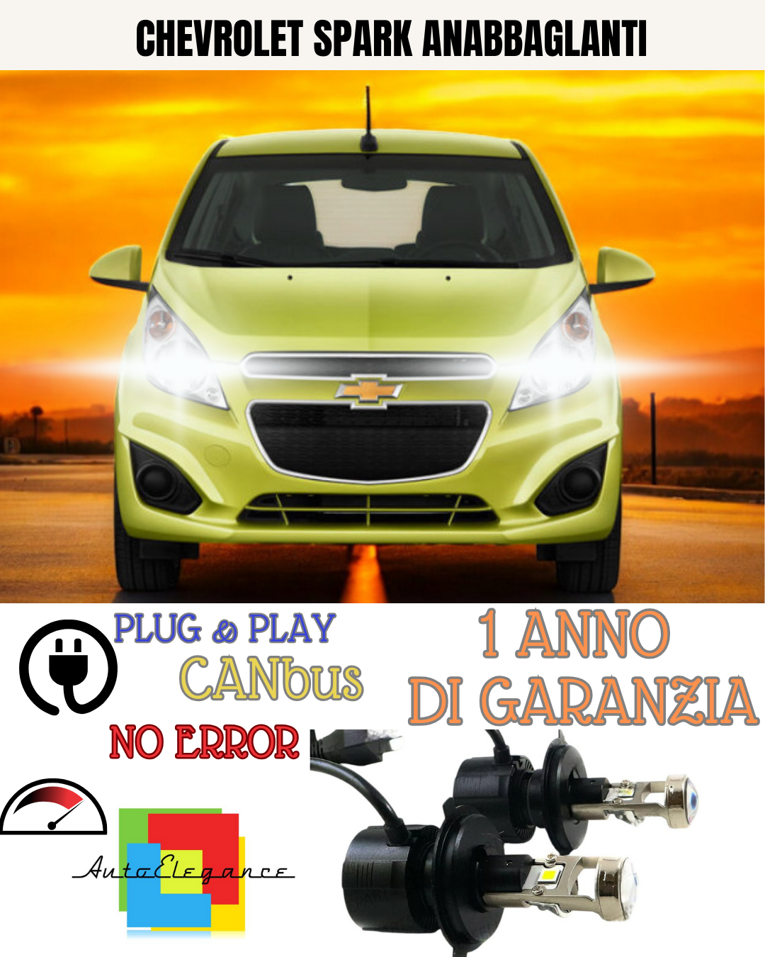 🔥KIT BI-LED H4 CHEVROLET SPARK 18000 6000K ANABBAGLIANTI🔥