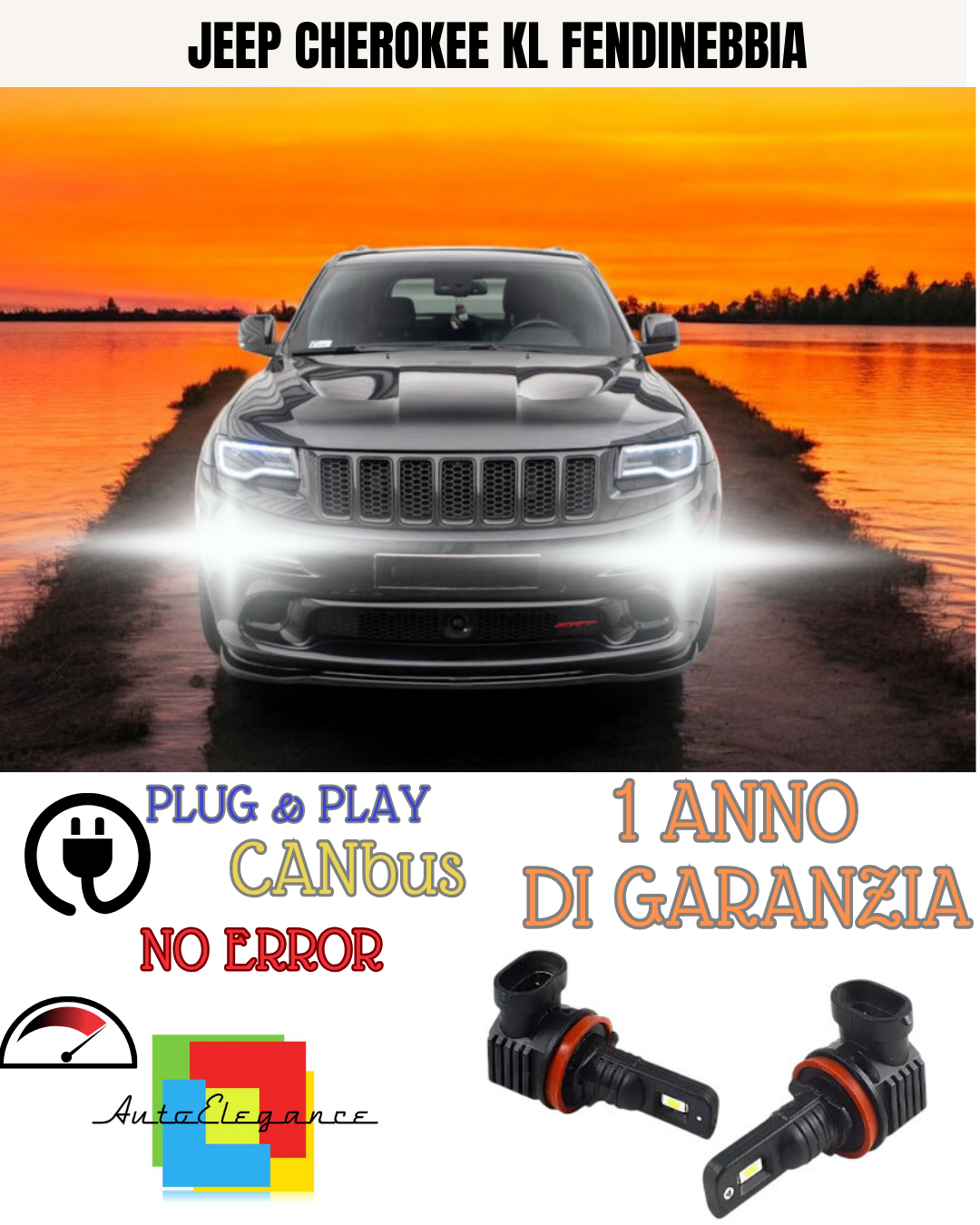🔥KIT LED H11 JEEP CHEROKEE KL 6000K BIANCO FENDINEBBIA 🔥