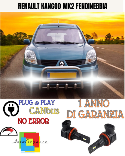🔥KIT LED H16 RENAULT KANGOO MK2 6000K BIANCO FENDINEBBIA 🔥