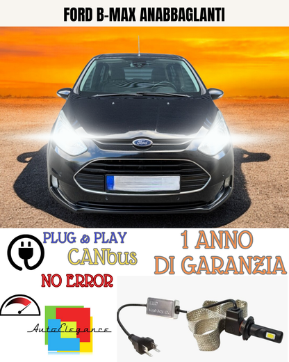 🔥KIT LED FORD B-MAX H7 6000K BIANCO 6400 LUMEN ANABBAGLIANTI🔥