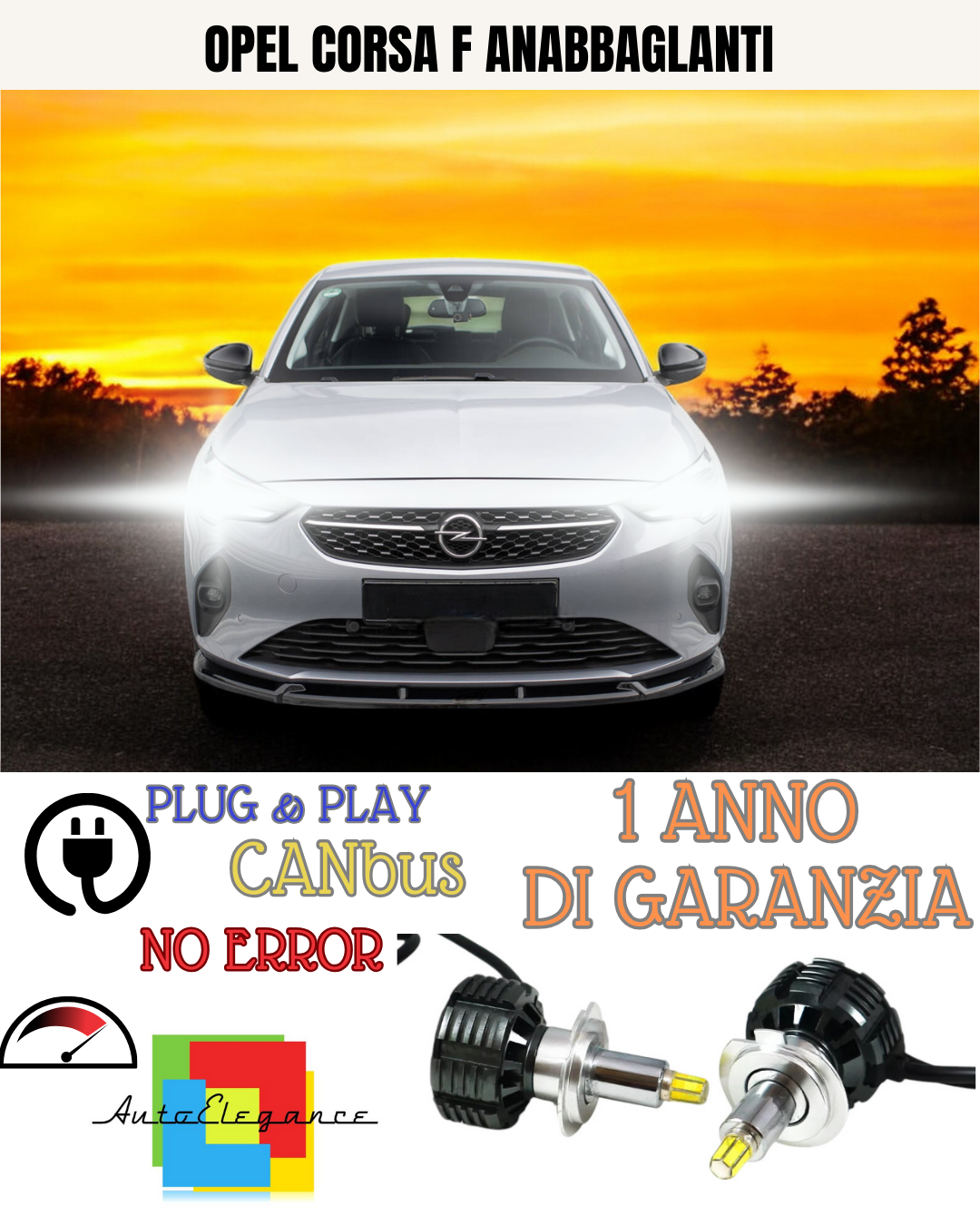 🔥KIT LED OPEL CORSA F H7 6000K BIANCO 9600  LUMEN  ANABBAGLIANTI🔥