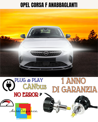 🔥KIT LED OPEL CORSA F H7 6000K BIANCO 9600  LUMEN  ANABBAGLIANTI🔥