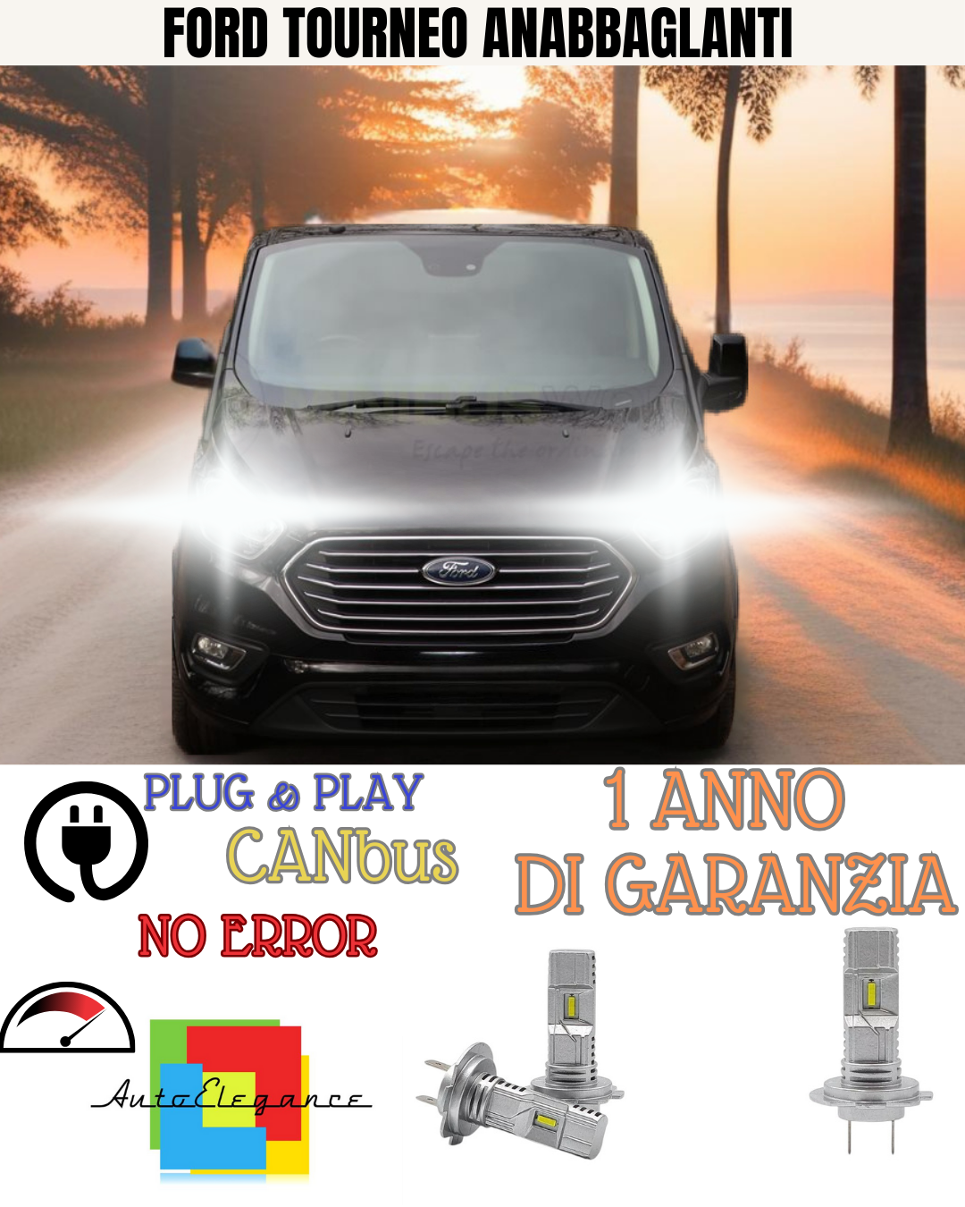 🔥KIT FULL LED FORD TOURNEO H7 6000K BIANCO ANABBAGLIANTI 🔥