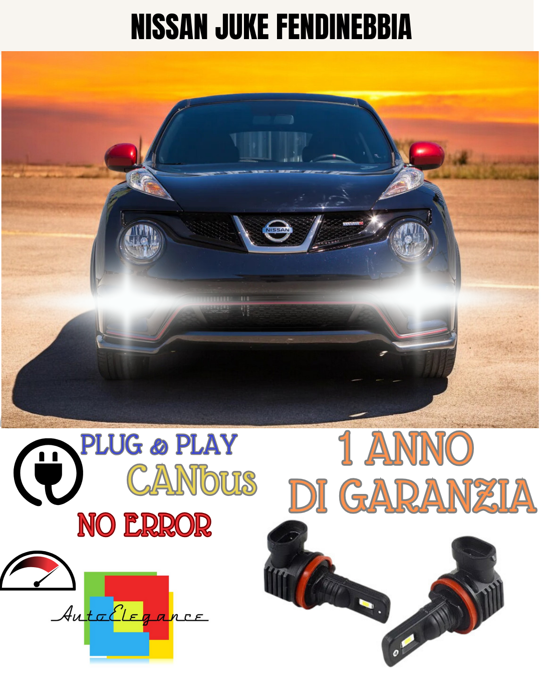 🔥KIT LED H8  NISSAN JUKE PRE-RESTYLING 6000K BIANCO FENDINEBBIA 🔥