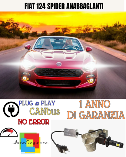 ✨KIT LED FIAT 124 SPIDER H7 6000K BIANCO  ANABBAGLIANTI✨