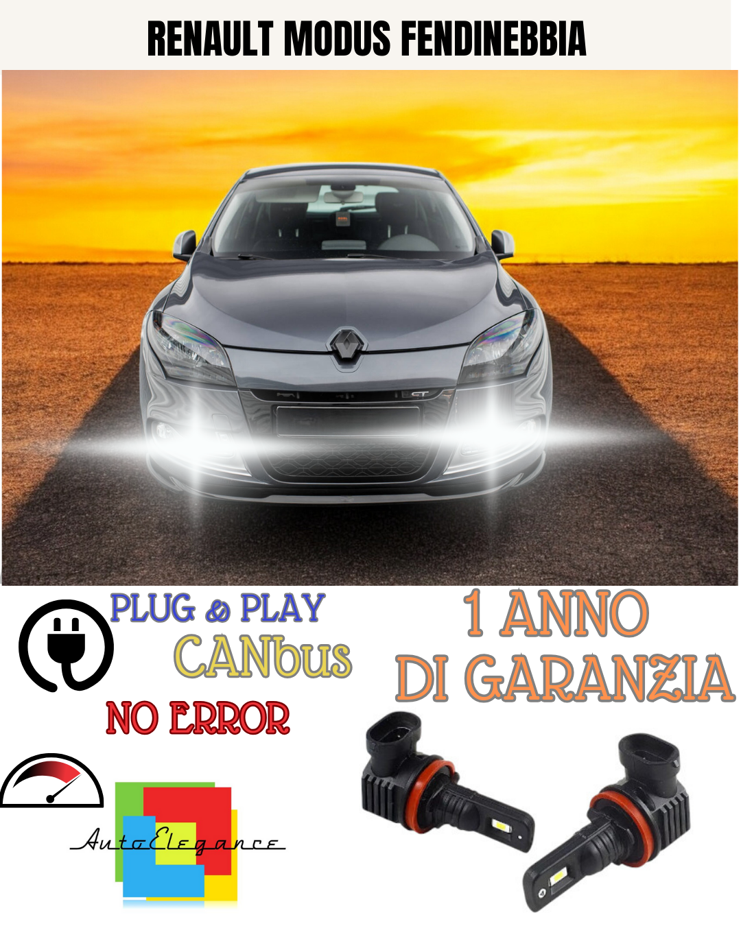 🔥KIT LED H11 RENAULT MODUS 6000K BIANCO FENDINEBBIA 🔥