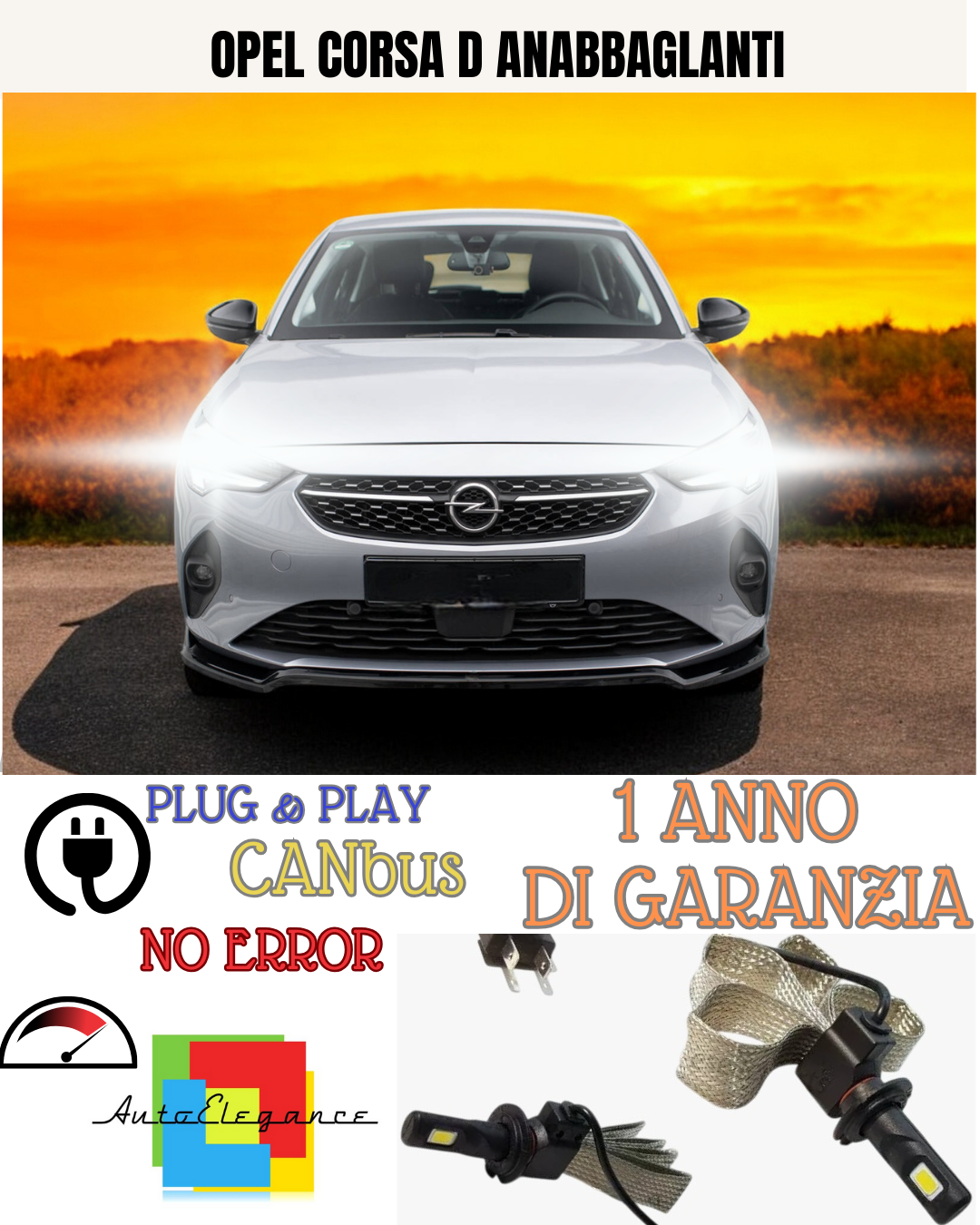 🔥KIT LED H7 OPEL CORSA D 6000K  BIANCO ANABBAGLIANTE 🔥
