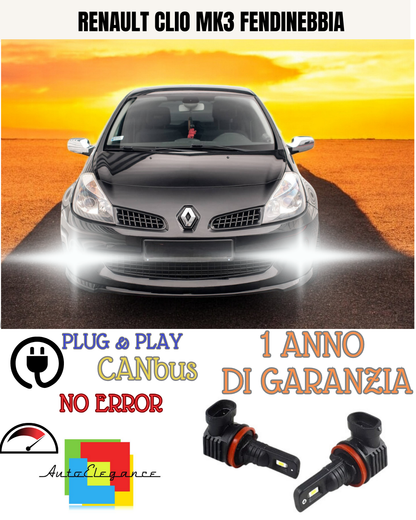 🔥KIT LED H11 RENAULT CLIO MK3 6000K BIANCO FENDINEBBIA 🔥