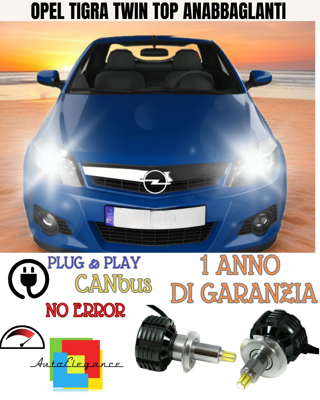🔥KIT FULL LED ANABBAGLIANTI H7 6000K CANBUS LENTICOLARI 360 OPEL TIGRA TWIN TOP