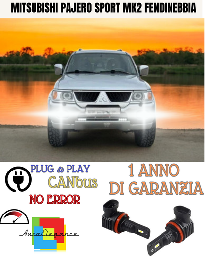 🔥KIT LED H11 MITSUBISHI PAJERO SPORT MK2 6000K BIANCO FENDINEBBIA 🔥