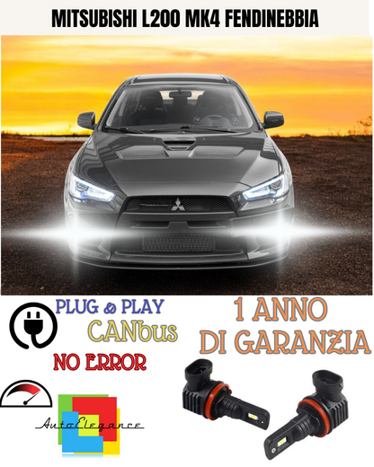 🔥KIT LED H11 MITSUBISHI L200 MK4 6000K BIANCO FENDINEBBIA 🔥