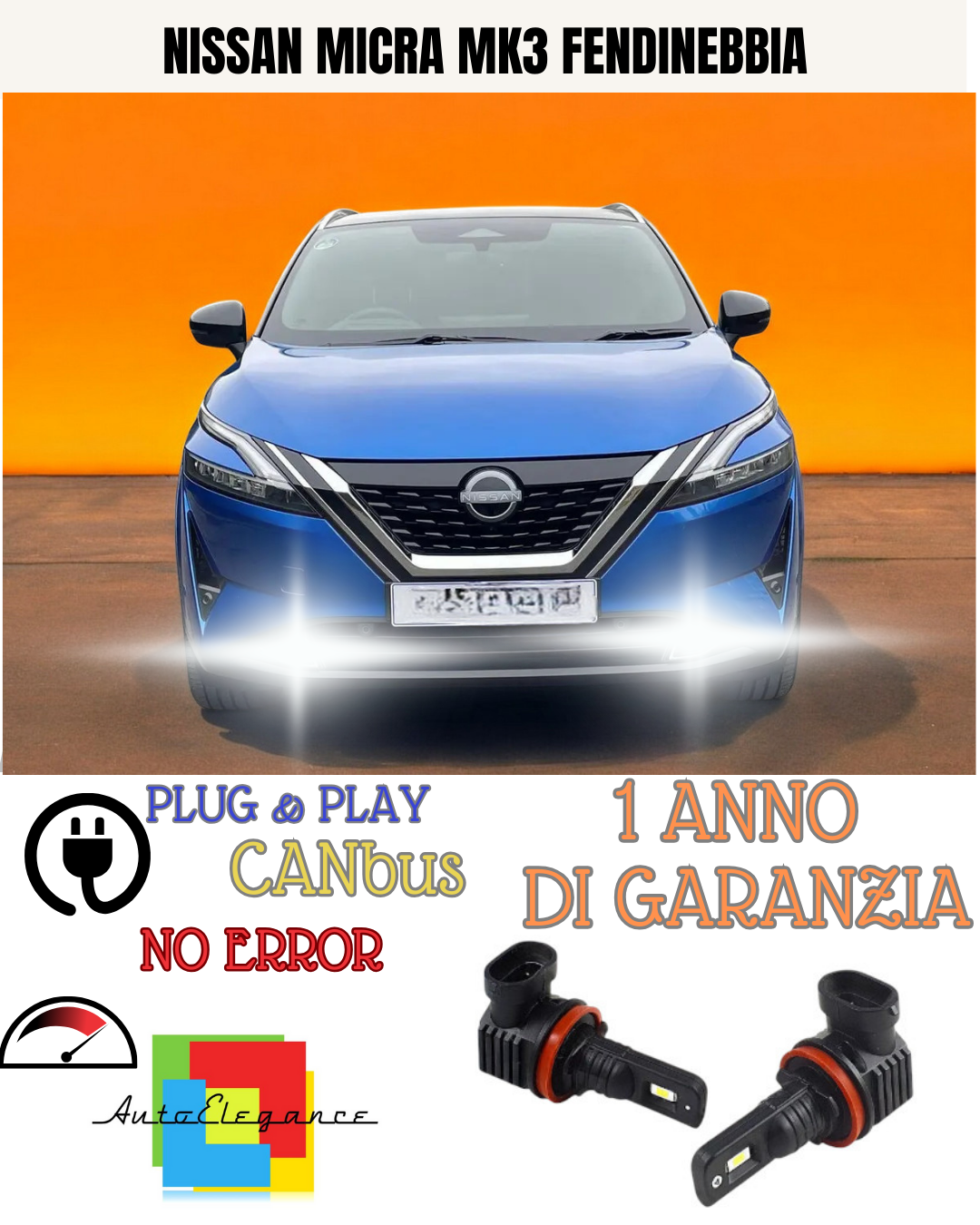 🔥KIT LED H11 NISSAN MICRA MK3 6000K BIANCO FENDINEBBIA 🔥