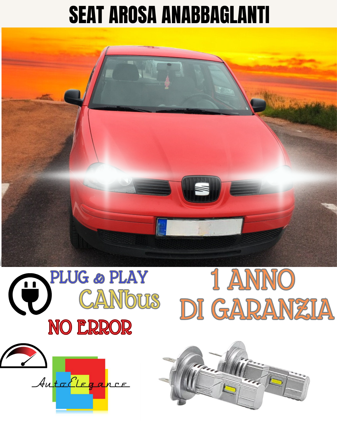 ⭐KIT LED SEAT AROSA H7 6000K BIANCO ANABBAGLIANTI ⭐