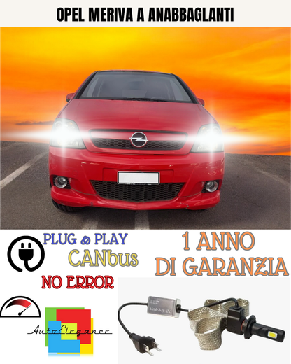 🔥KIT LED OPEL MERIVA A H7 6000K ANABBAGLIANTI🔥