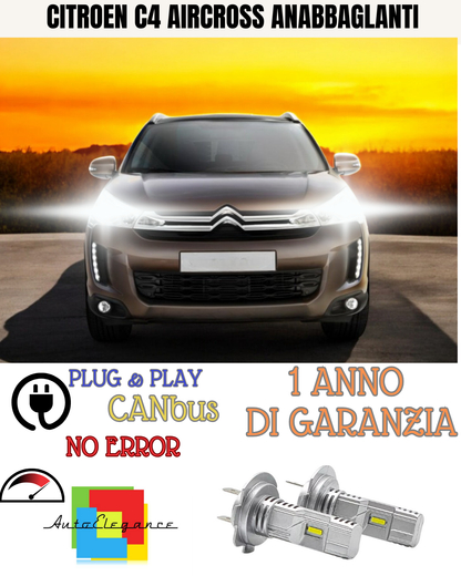 🔥KIT LED  CITROEN C4 AIRCROSS H7 6000K BIANCO ANABBAGLIANTI 🔥