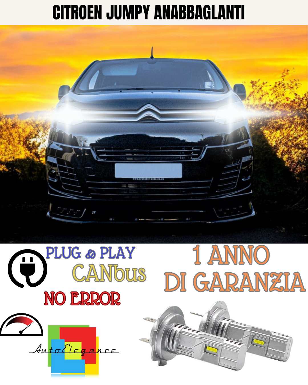 ✨KIT LED CITROEN JUMPY H7 6000K BIANCO  6000 LUMEN CANBUS ANABBAGLIANTI ✨