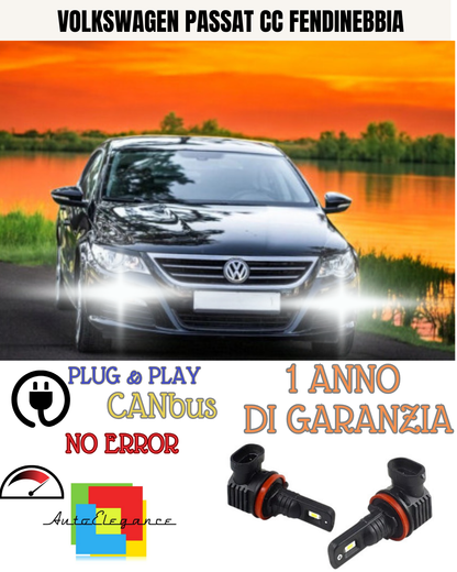 🔥KIT LED H11 VOLKSWAGEN PASSAT CC 6000K BIANCO FENDINEBBIA 🔥