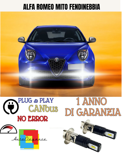 🔥KIT LED H3 ALFA ROMEO MITO RESTYLING 6000K BIANCO FENDINEBBIA 🔥