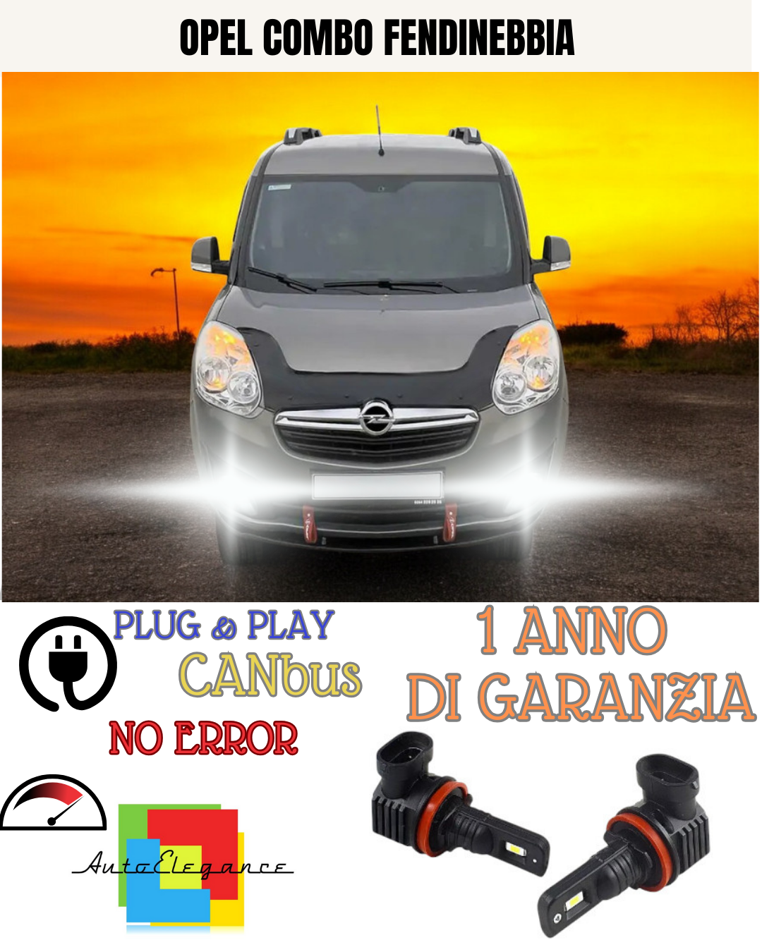 🔥KIT LED H11 OPEL COMBO  6000K BIANCO FENDINEBBIA 🔥