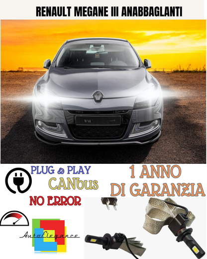 🔥KIT LED H7 RENAULT MEGANE III 6000K  BIANCO ANABBAGLIANTE 🔥