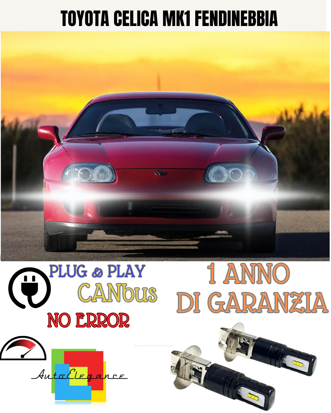 🔥KIT LED H3 TOYOTA CELICA MK1 6000K BIANCO FENDINEBBIA 🔥