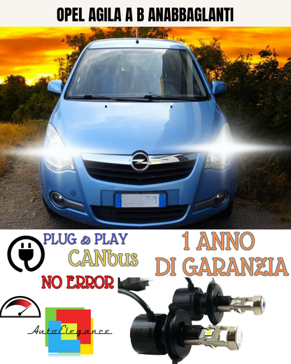🔥KIT BI-LED H4 OPEL AGILA A B 18000 6000K ANABBAGLIANTI🔥