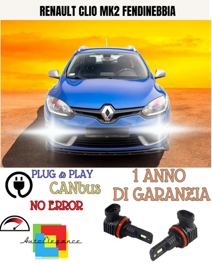 🔥KIT LED H11 RENAULT CLIO MK2 6000K BIANCO FENDINEBBIA 🔥