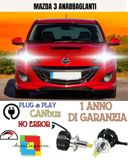 ✨KIT LED MAZDA 3 H7 6000K  BIANCO  ANABBAGLIANTI✨