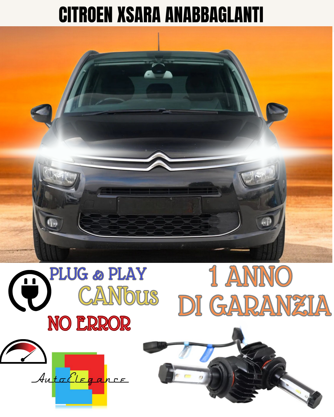 ✨KIT LED CITROEN XSARA H7 6000K BIANCO ANABBAGLIANTI ✨
