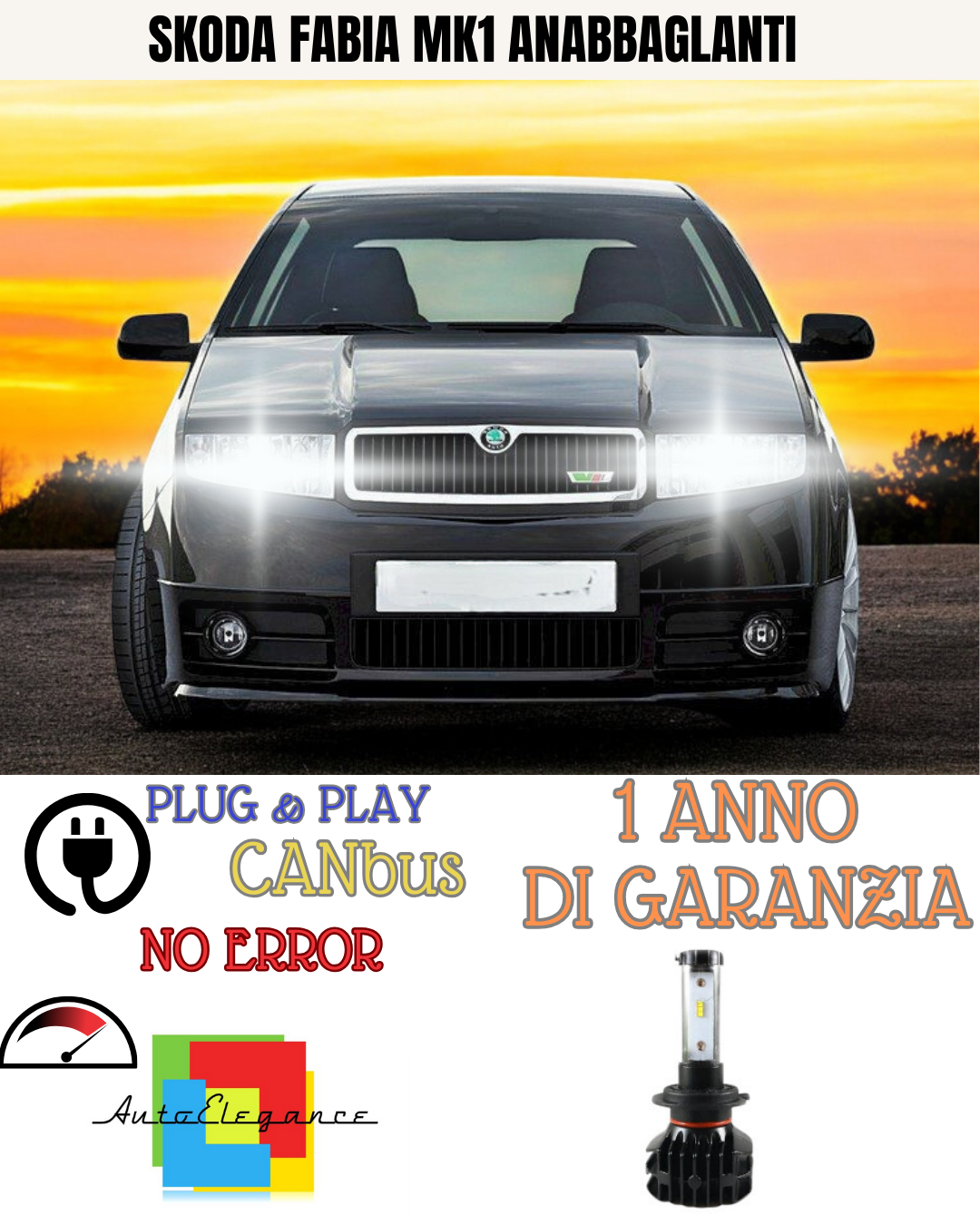 ✨KIT LED SKODA FABIA MK1 H7 6000K BIANCO ANABBAGLIANTI✨