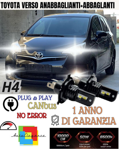 🤩🤩🤩🤩KIT H4 A LED PER TOYOTA VERSO S LED H4 6000K XENON BIANCO 100% NO ERRORE