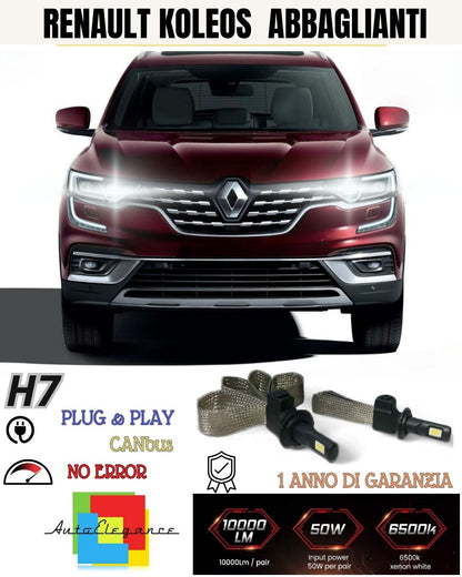 ❤️‍🔥❤️‍🔥KIT LED H7 RENAULT KOLEOS 6000K XENON NO AVARIA ABBAGLIANTI 6400 LUMEN