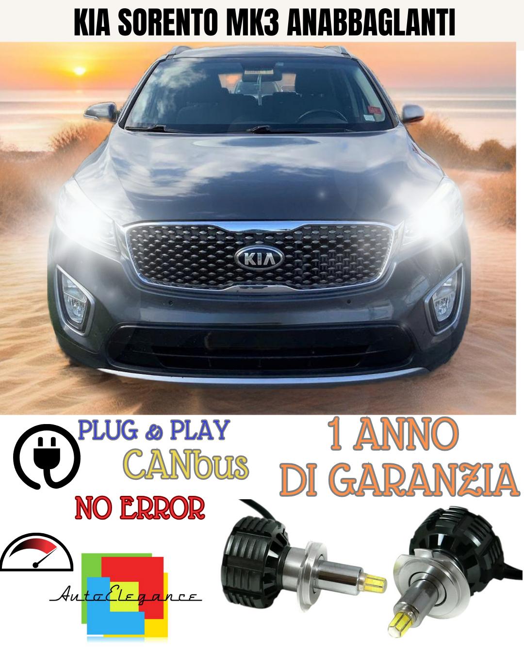 🔥FULL LED KIT LOW BEAM H7 6000K CANBUS LENTICULAR 360 KIA SORENTO MK3🔥