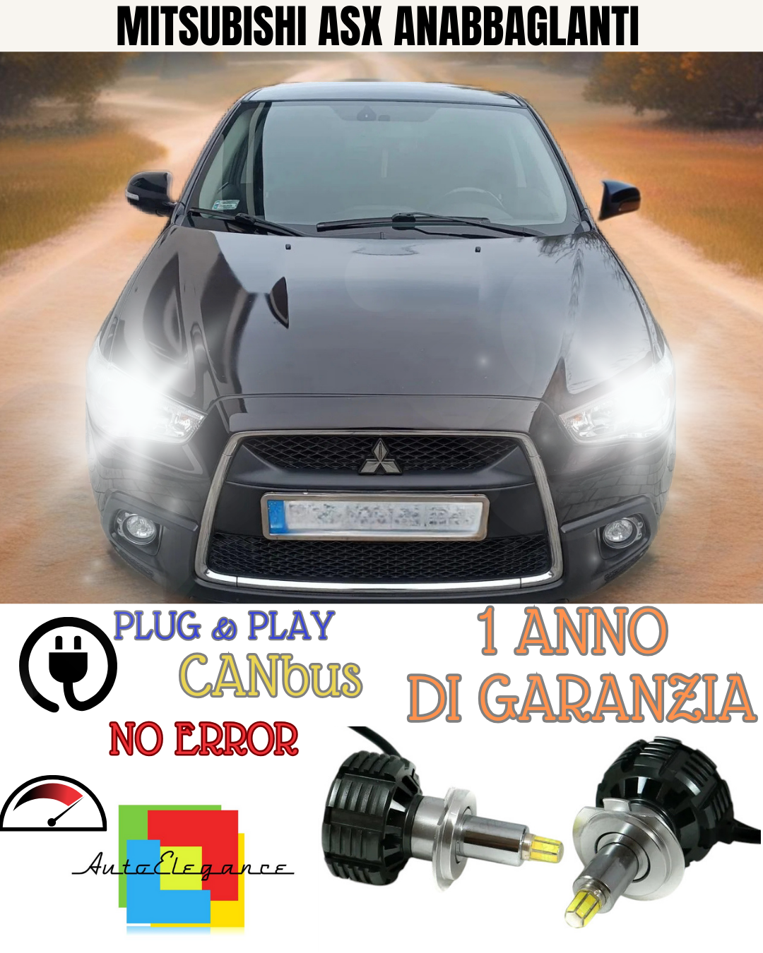 🔥FULL LED KIT LOW BEAM H7 6000K CANBUS LENTICULAR 360 MITSUBISHI ASX🔥